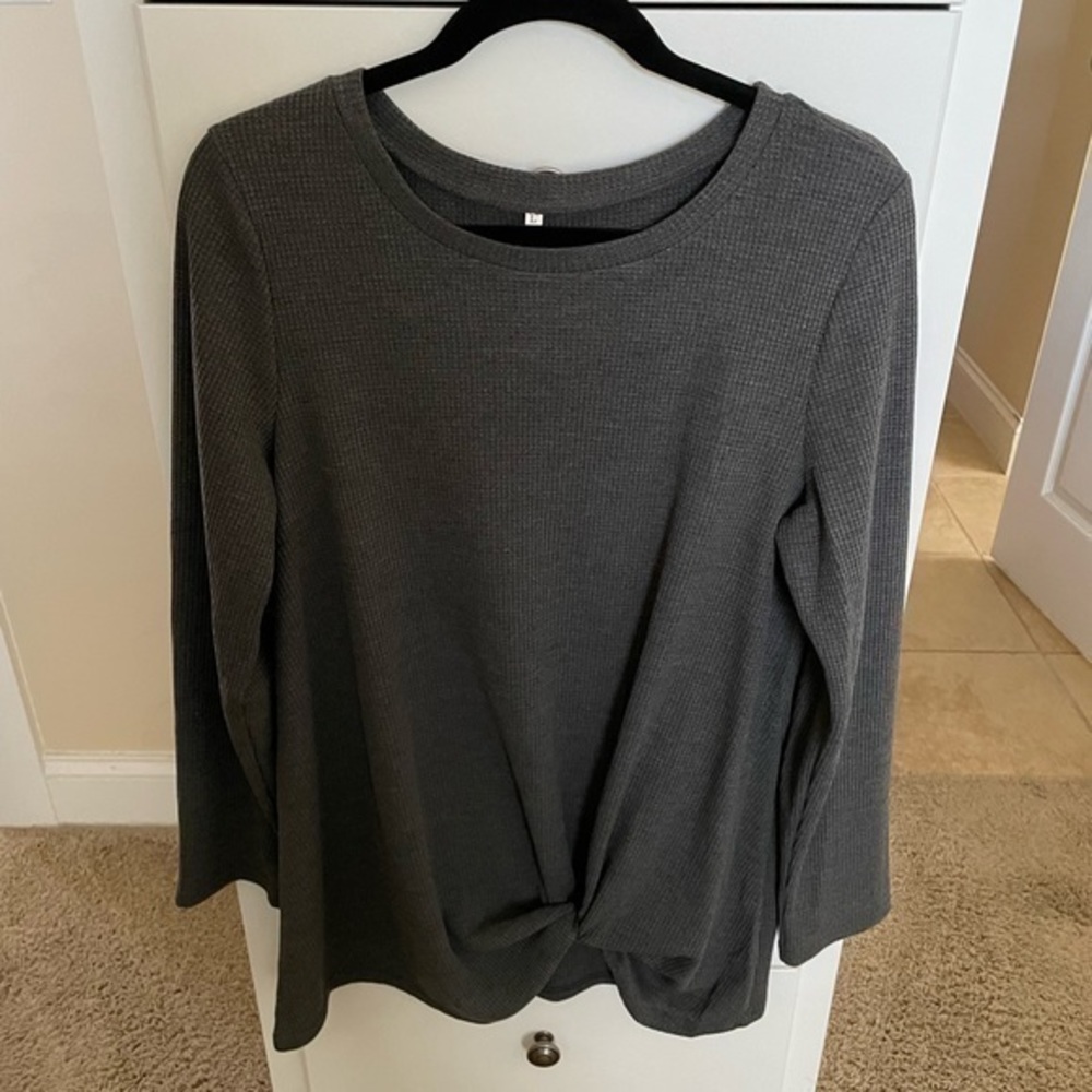 Amazon Essentials gray long sleeve top